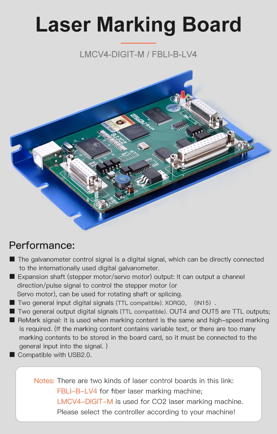 Startnow Laser Marking Machine Controller Card Jcz Control Board Ezcard System Lmcv4-Digit-M Fbli-B-LV4 Fiber CO2 UV Digit Card