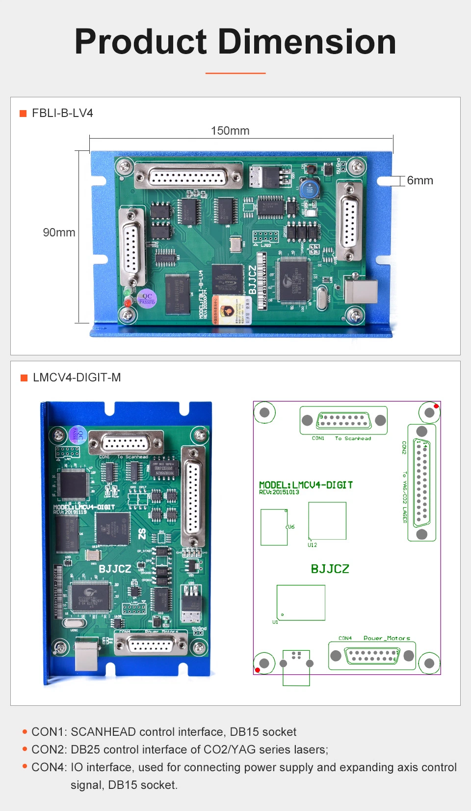 Startnow Laser Marking Machine Controller Card Jcz Control Board Ezcard System Lmcv4-Digit-M Fbli-B-LV4 Fiber CO2 UV Digit Card